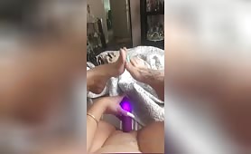 Loes Toes perfect model ebony masturbating with her dildo