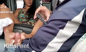 Goddess Kiffa public bus footjob