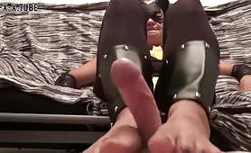 Batwoman footjob